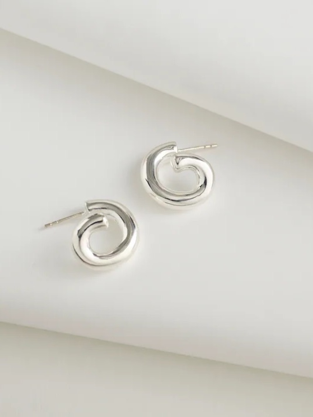 NEW Madewell Demi-Fine Twisted Hoop Earrings Sterling Silver